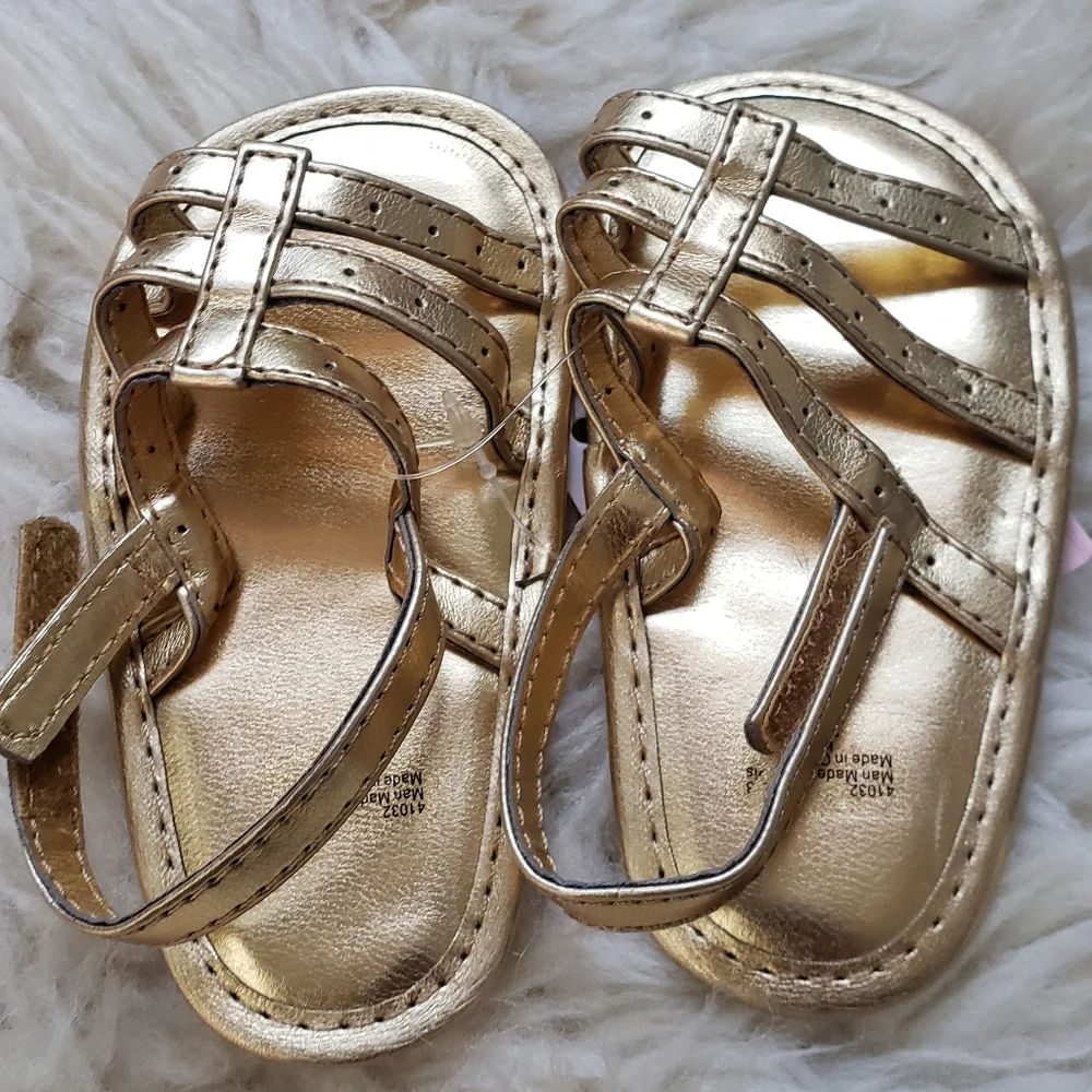 NWT First Impressions Baby Girl Gold Sandals